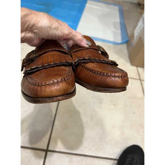 Allen Edmonds Brown Monterey Kiltie Belted Leather Loafers Sz 10 main image 8
